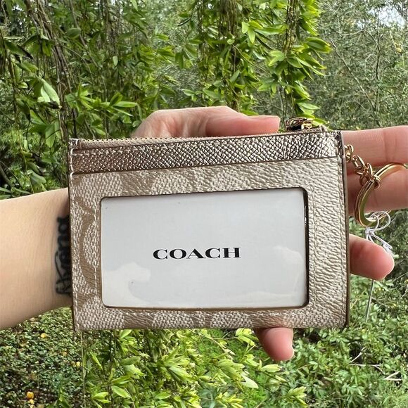 COACH Mini Skinny ID Case Cardholder Wallet & Keychain NWT CW966 - Picture 2 of 3